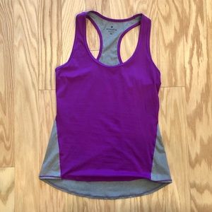 Athleta pink and gray chi tank